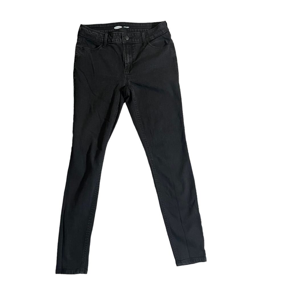 Old Navy Super Skinny Mid Rise Jeans Womens Size 8 Black Basic Classic Simple
